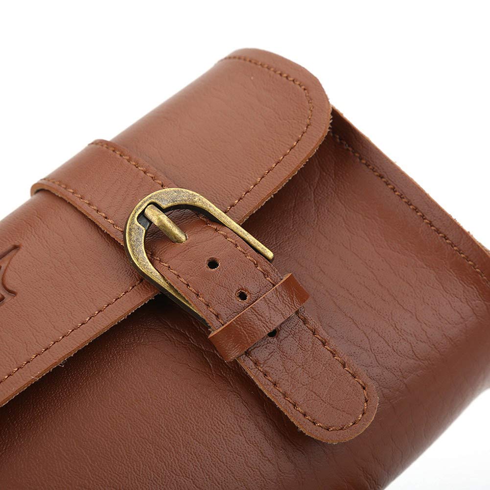 Amazon | ビンテージレザーバイクフロントフレームバッグ